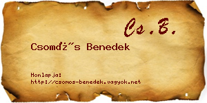 Csomós Benedek névjegykártya