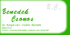 benedek csomos business card